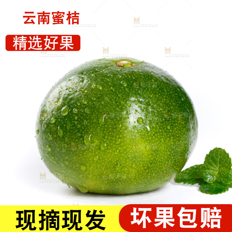 白底上的青皮橘子