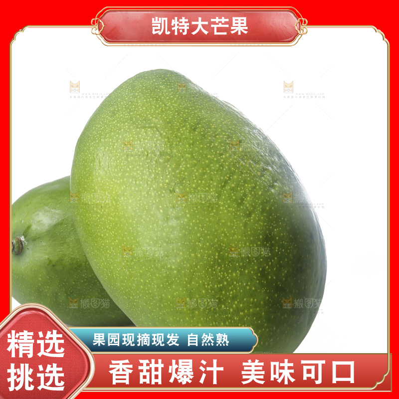 白底上的青皮凯特芒