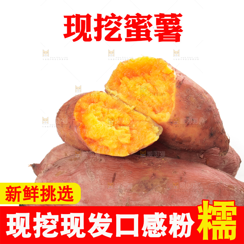 白底上的红薯