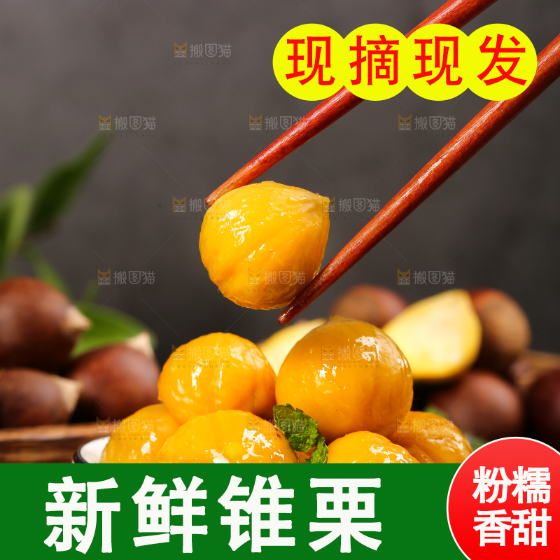 筷子夹着锥栗仁