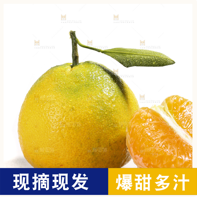 白底上放着的青皮丑橘