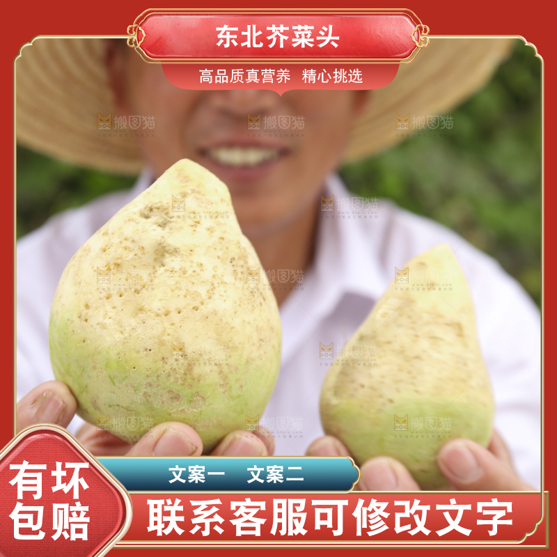 手里拿着大头芥菜