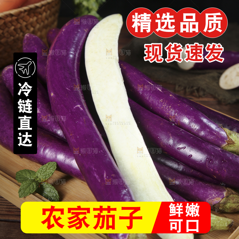 深底上的紫长茄子