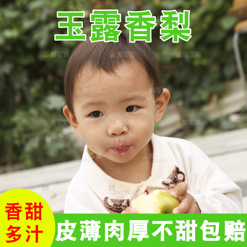 手里拿着玉露香梨