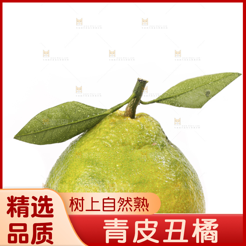 白底上放着的青皮丑橘
