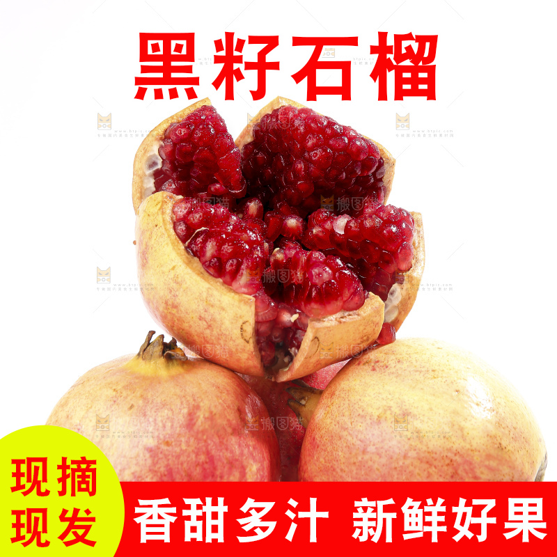 白底上的突尼斯软籽石榴