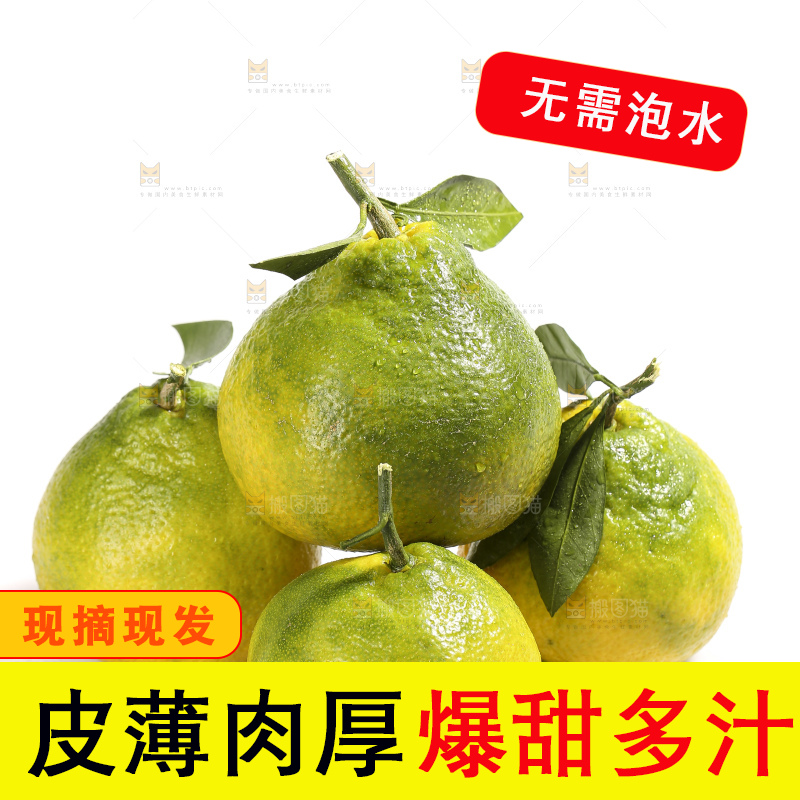 白底上放着的青皮丑橘
