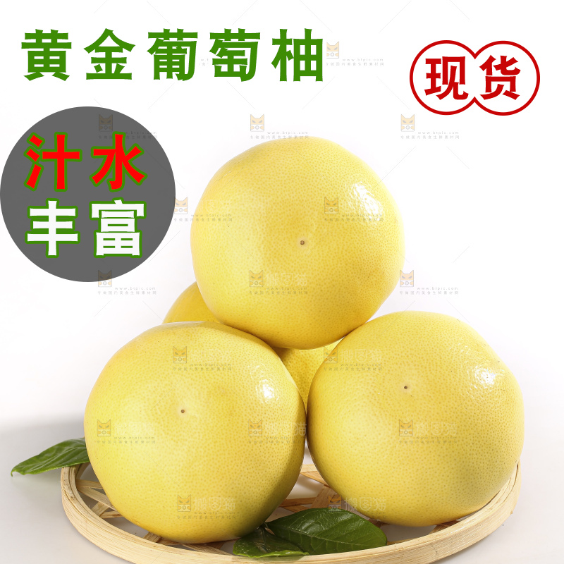 白底上的黄金葡萄柚