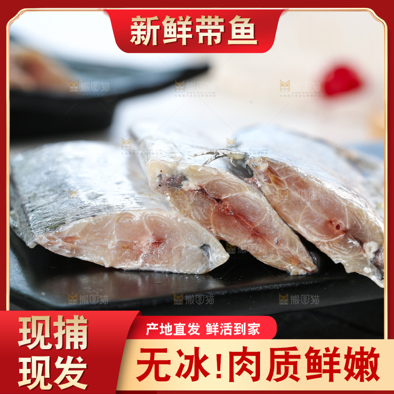 白底上的带鱼段