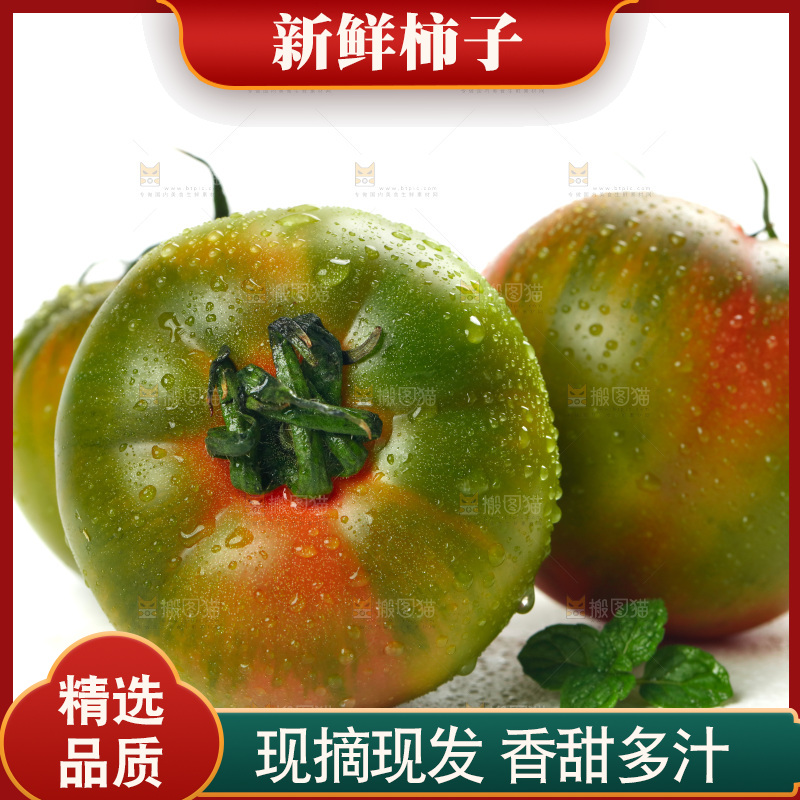 白底上放着铁皮西红柿