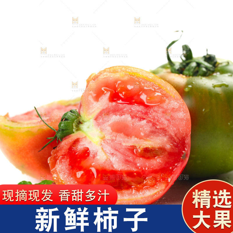 白底上放着铁皮西红柿