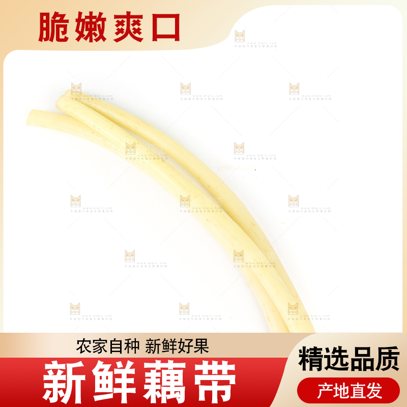 白底上摆放着新鲜藕带