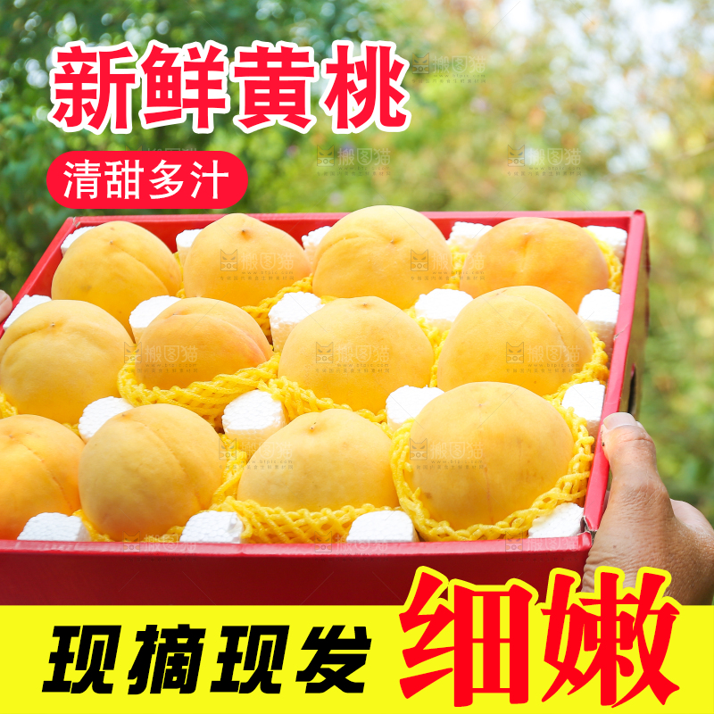 手里拿着炎陵黄桃