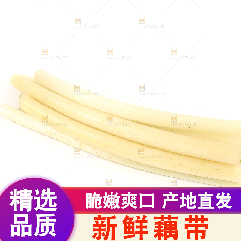 白底上摆放着新鲜藕带