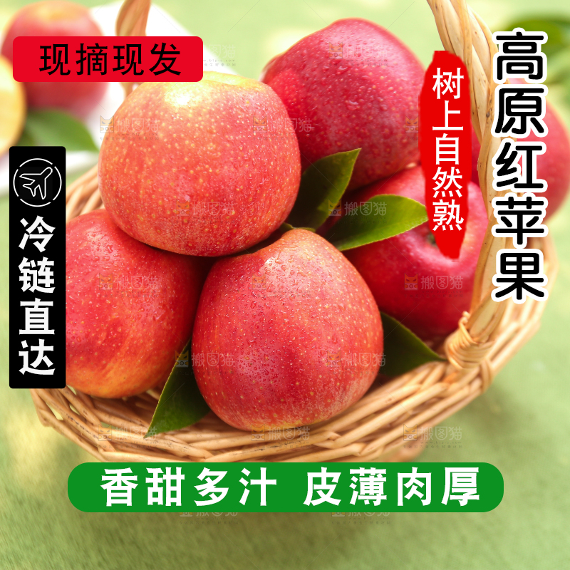 手里拿着高原红苹果