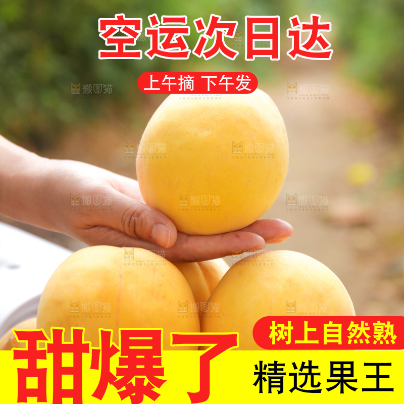 手里拿着炎陵黄桃