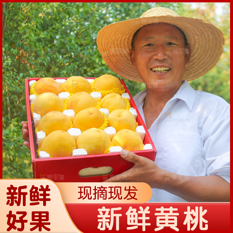 手里拿着炎陵黄桃
