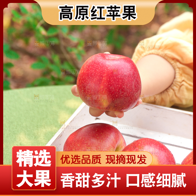 手里拿着高原红苹果