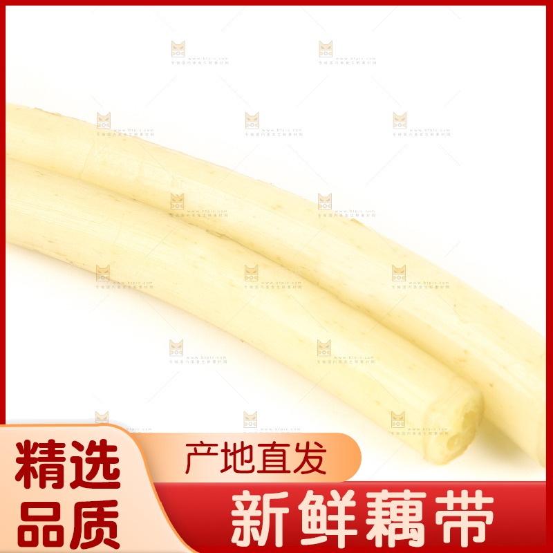 白底上摆放着新鲜藕带