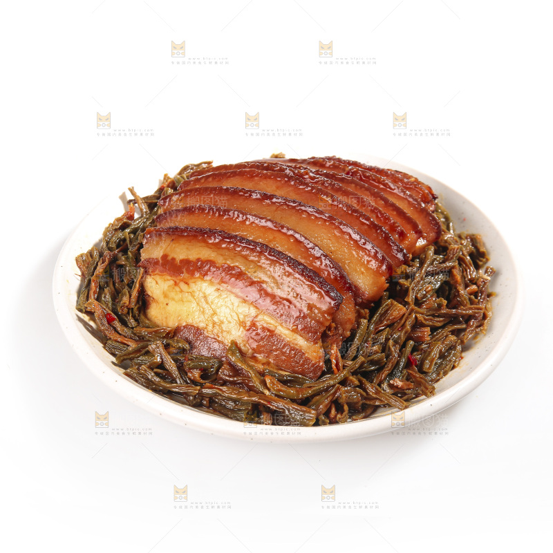 白底上的干豆角扣肉