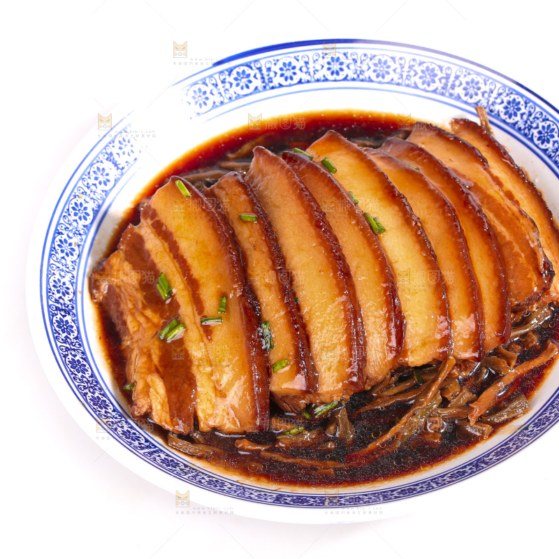 白底上的干豆角扣肉