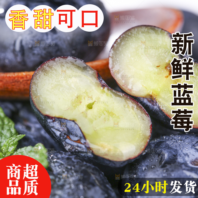 浅底上的新鲜蓝莓