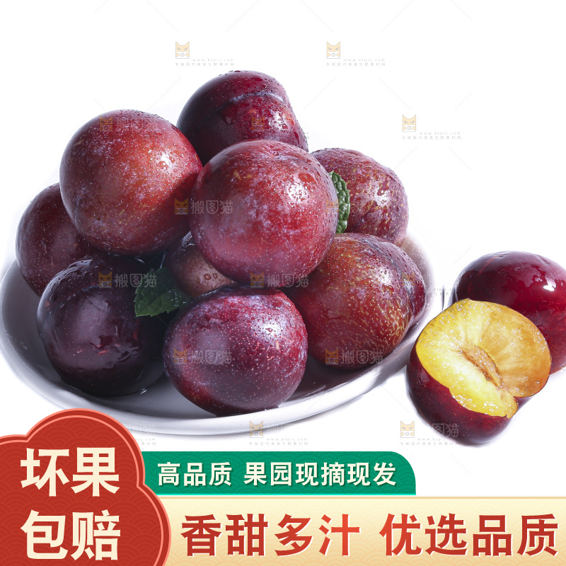 白底上的脱骨李