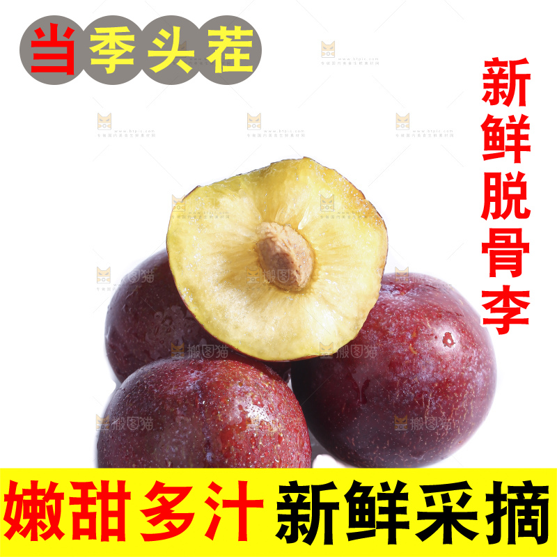 白底上的脱骨李