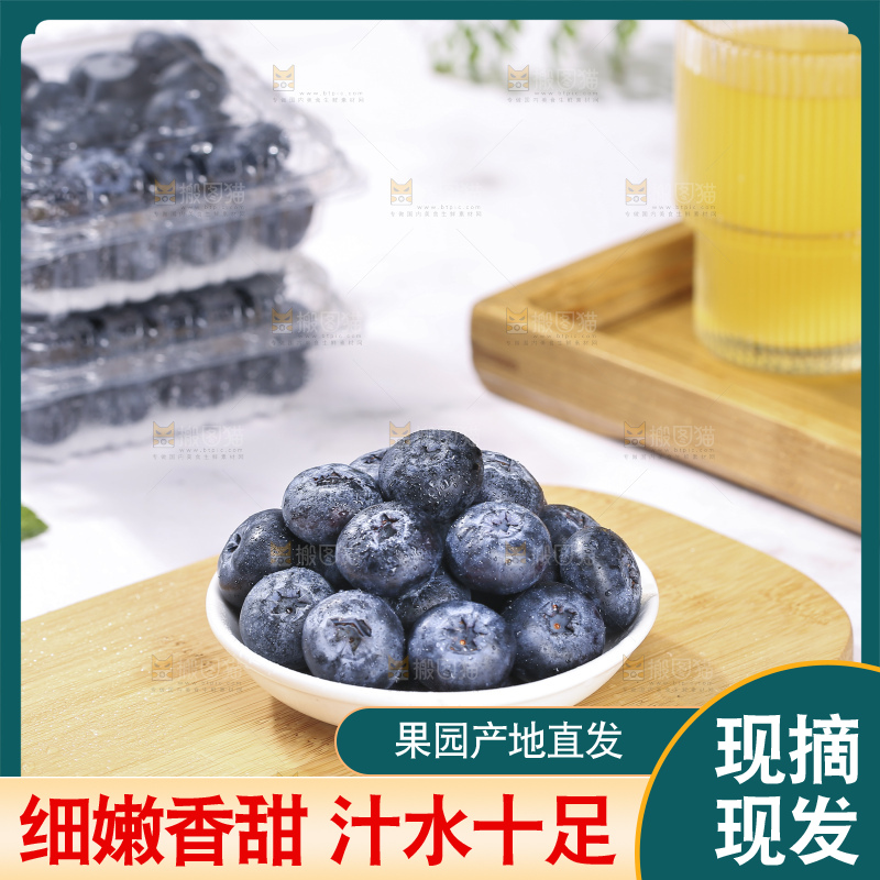 浅底上的新鲜蓝莓