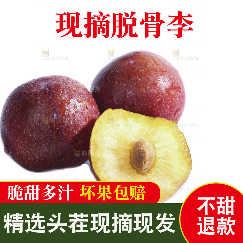 白底上的脱骨李