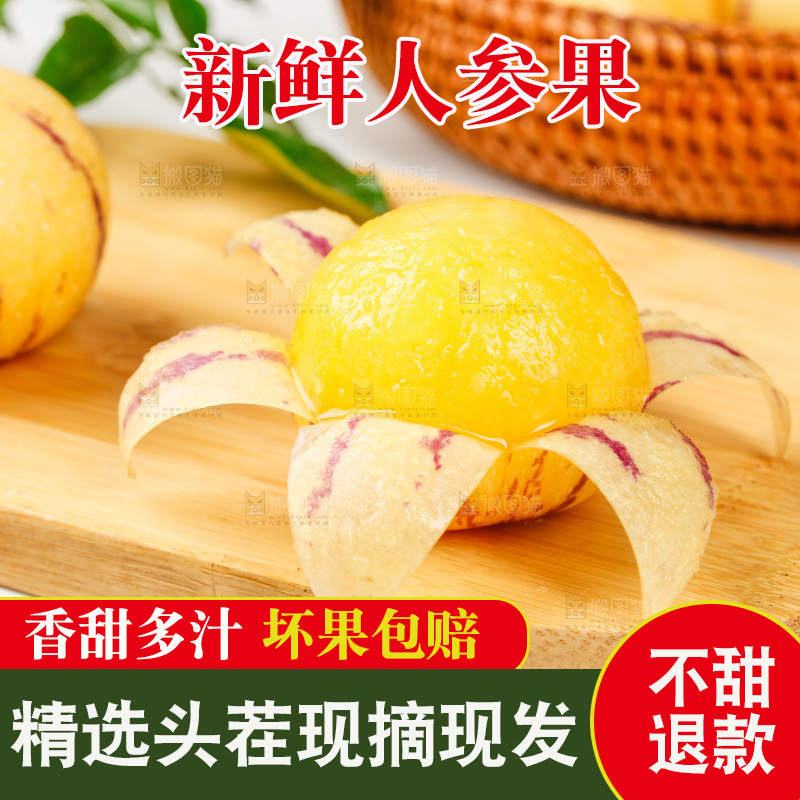 浅底上摆放着黄肉人参果