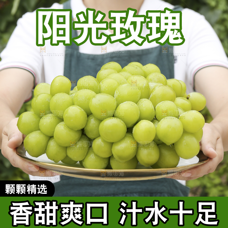 手里拿着阳光玫瑰