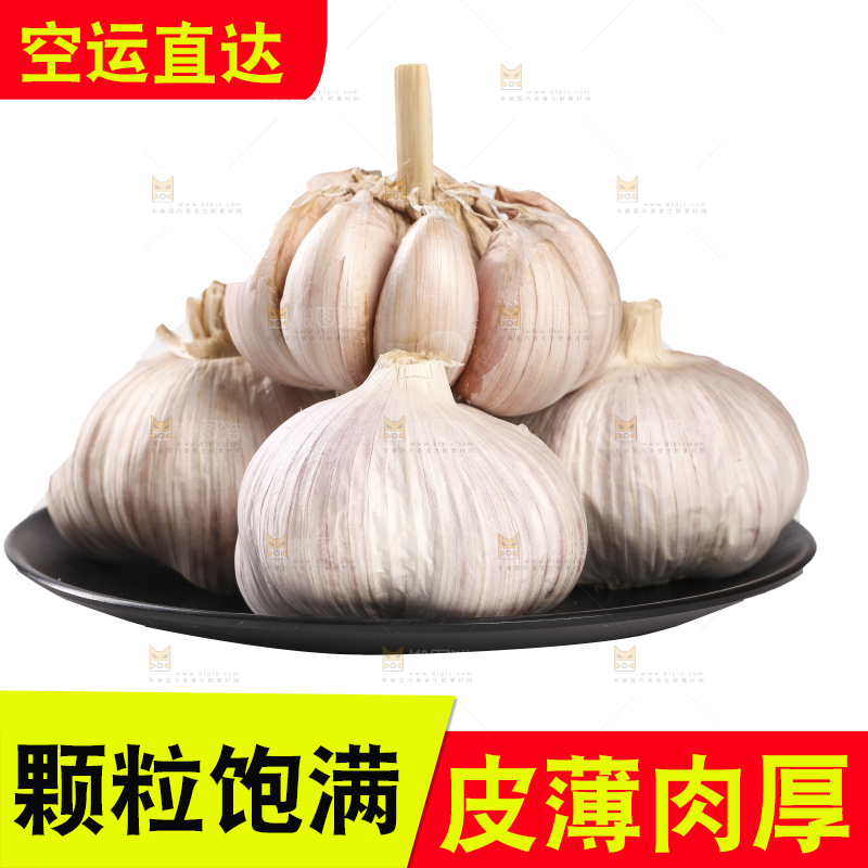 白底上的干蒜