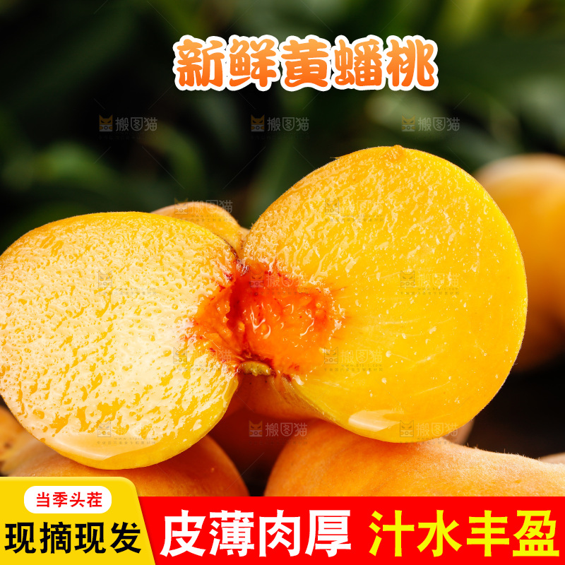 深底上的黄毛蟠桃
