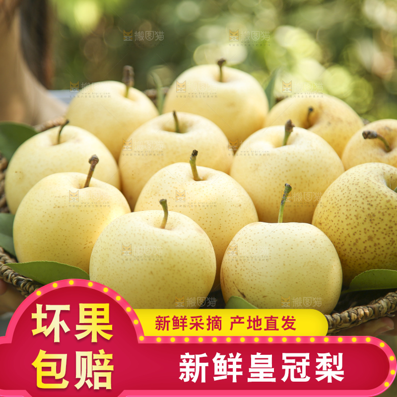 手里拿着新鲜皇冠梨