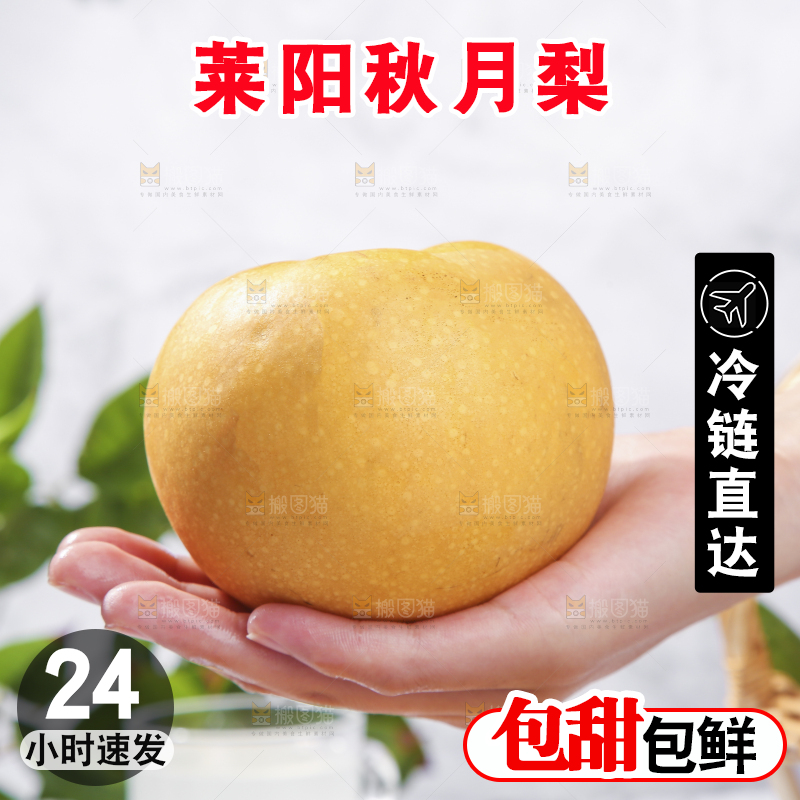 浅底上放着秋月梨