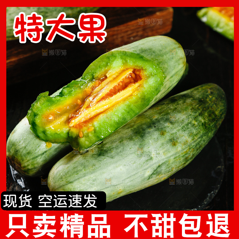 黑底上放着山东羊角蜜甜瓜