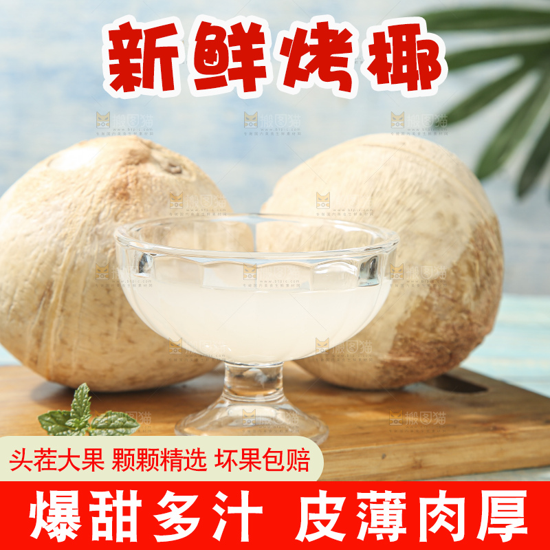 浅底上的泰国进口烤椰