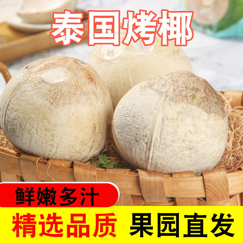 浅底上的泰国进口烤椰