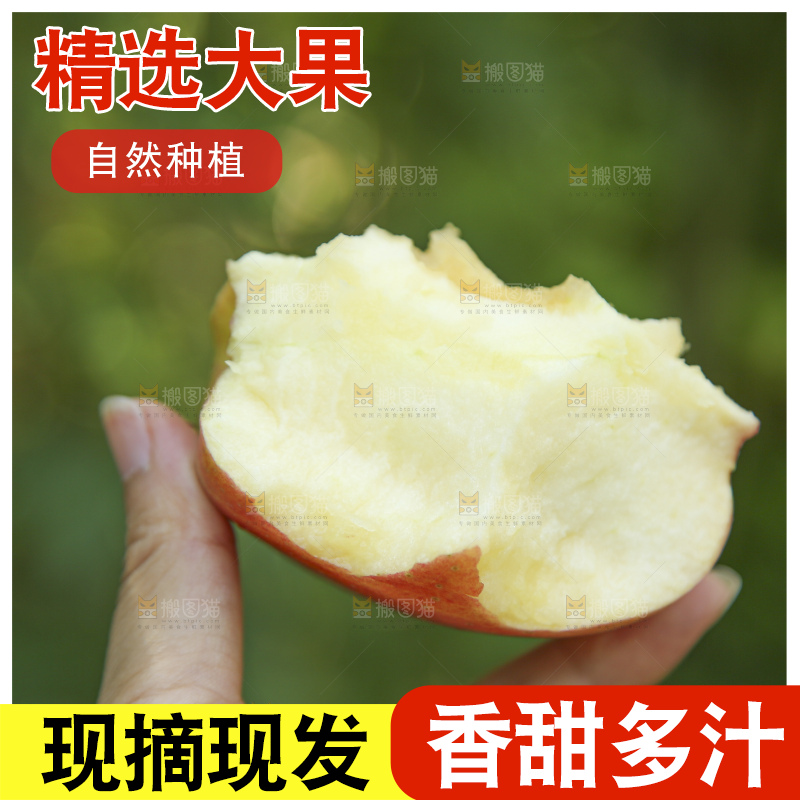 手里拿着高原红苹果