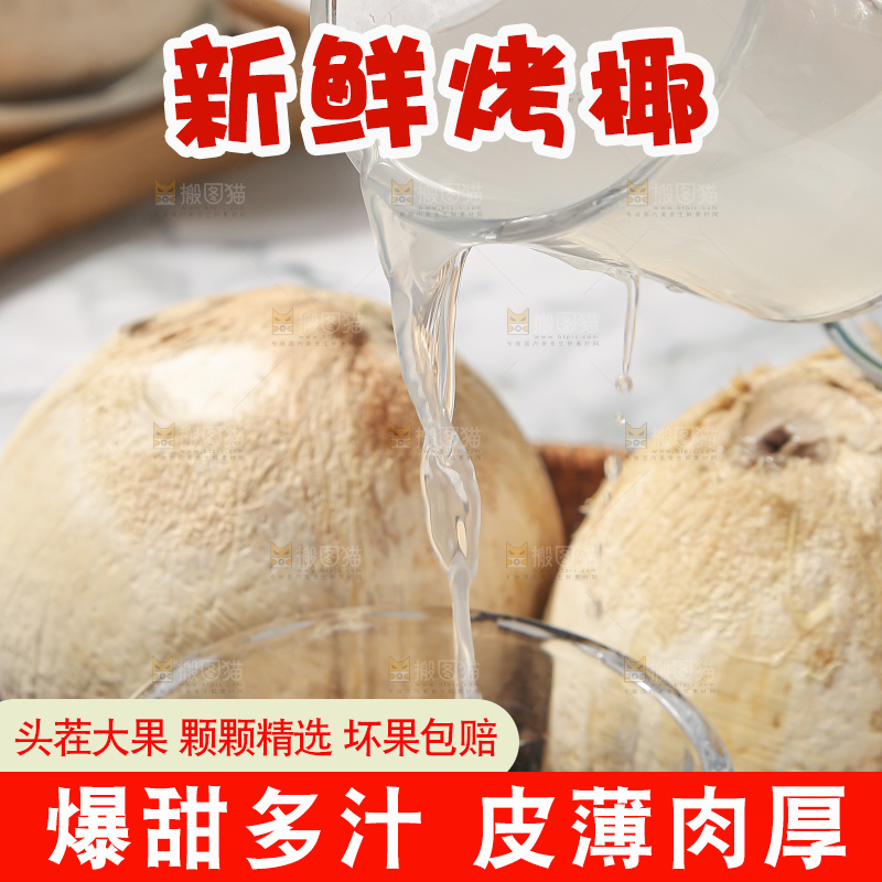 浅底上的泰国进口烤椰