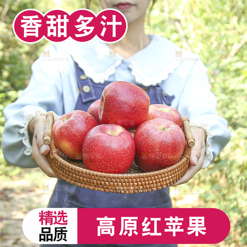 手里拿着高原红苹果