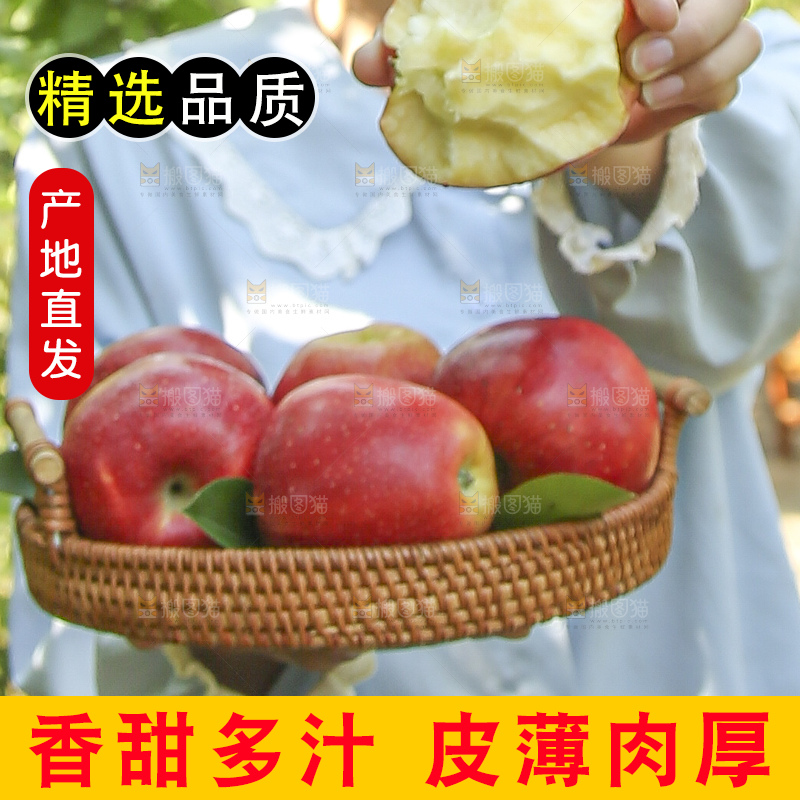 手里拿着高原红苹果