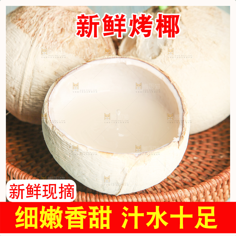 浅底上的泰国进口烤椰