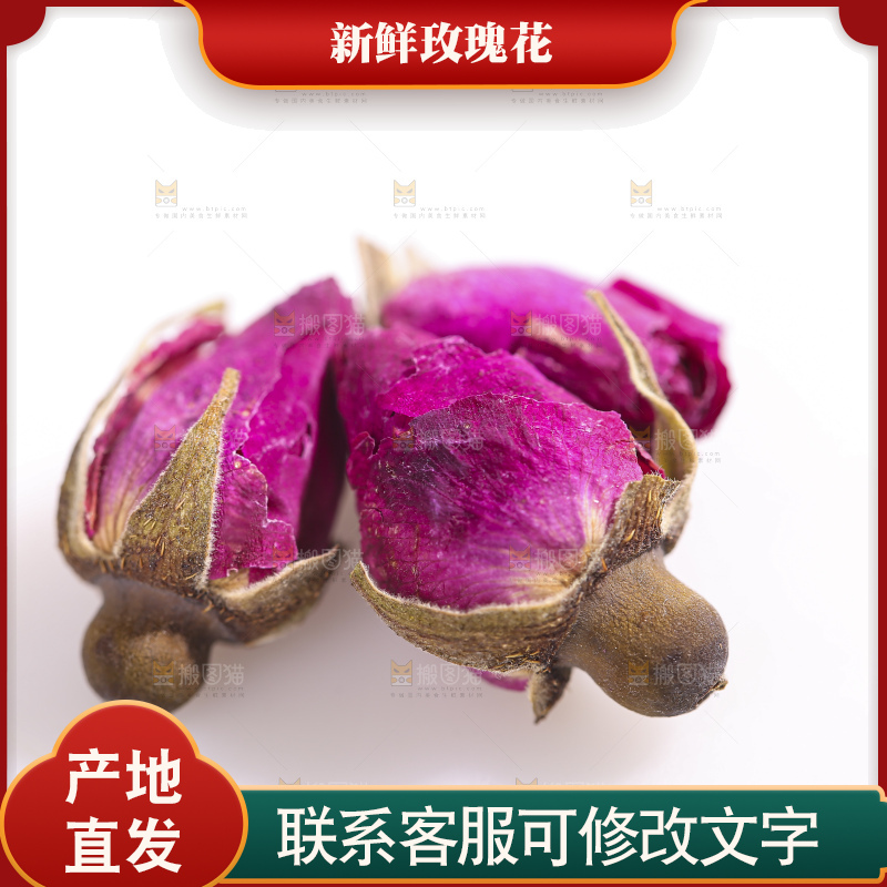 白底上的玫瑰花干