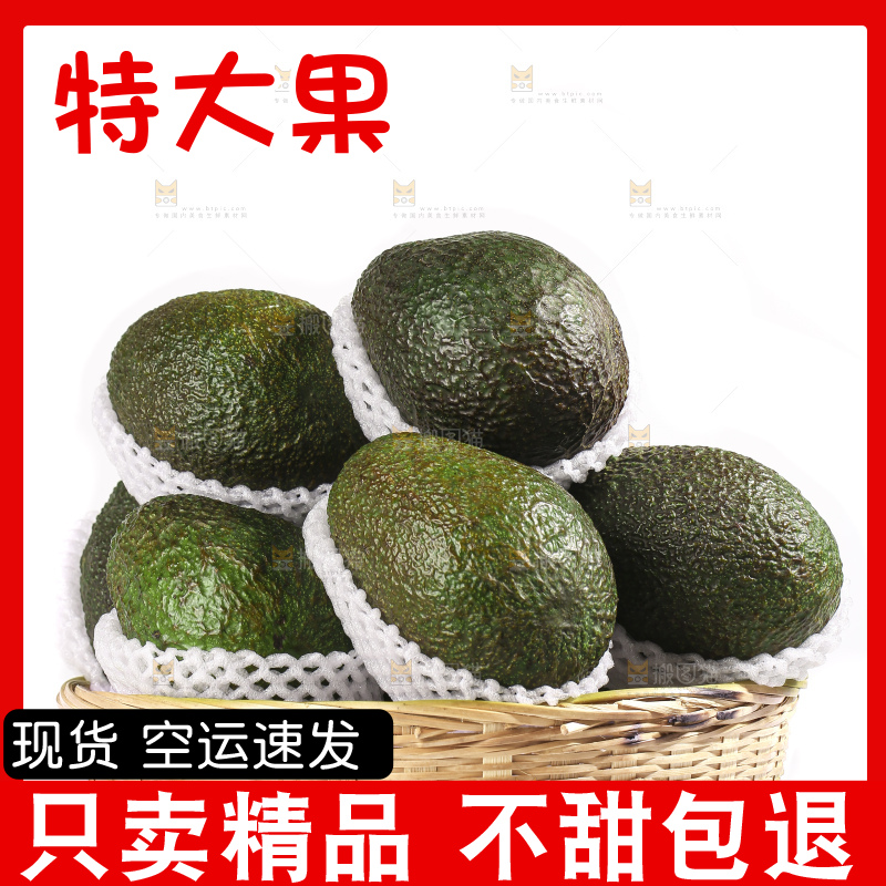 白底上的牛油果