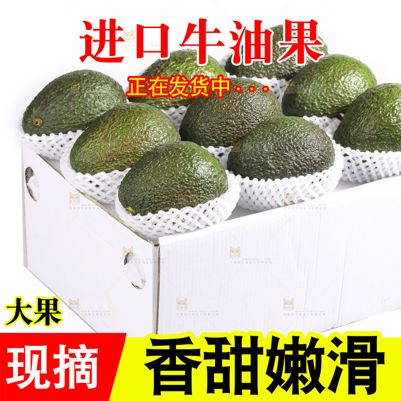 白底上的牛油果