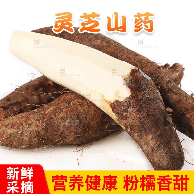 白底上的云南灵芝山药