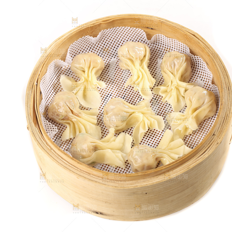 白底上的小金鱼馄饨