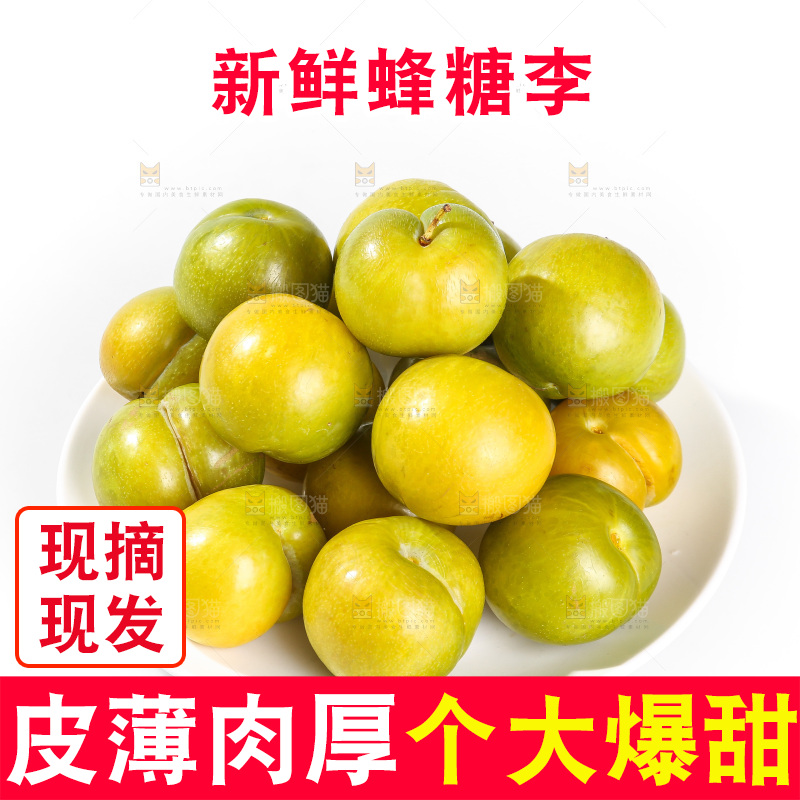 白底上的蜂糖李
